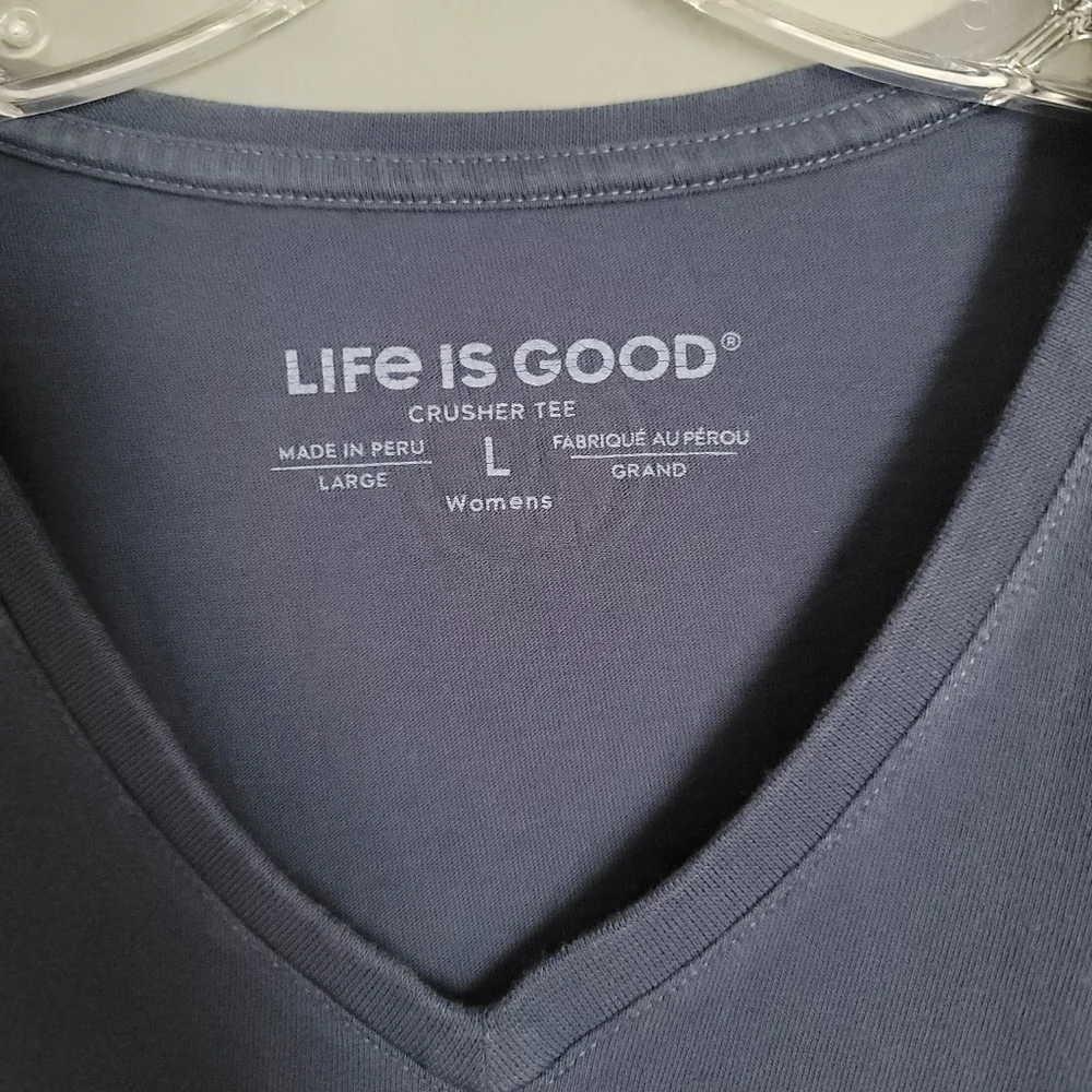 Life Is Good "Wine A Little Laugh A Lot Wine" 100% Cotton T-Shirt. Size L - Picture 2 of 5